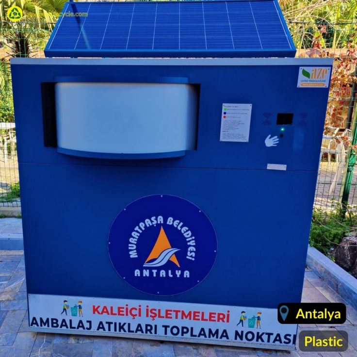 Big Blue recycling bin Antalya Turkey