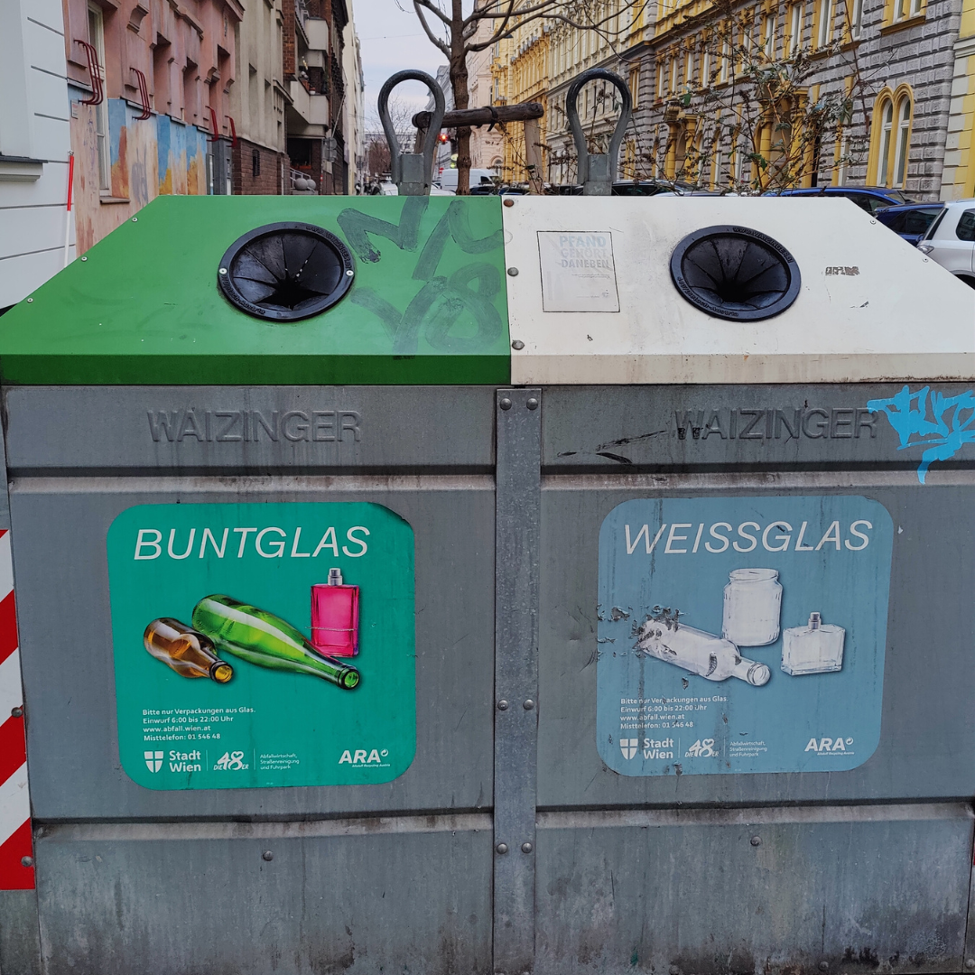 Recycling bin for Glass in Vienna Austria