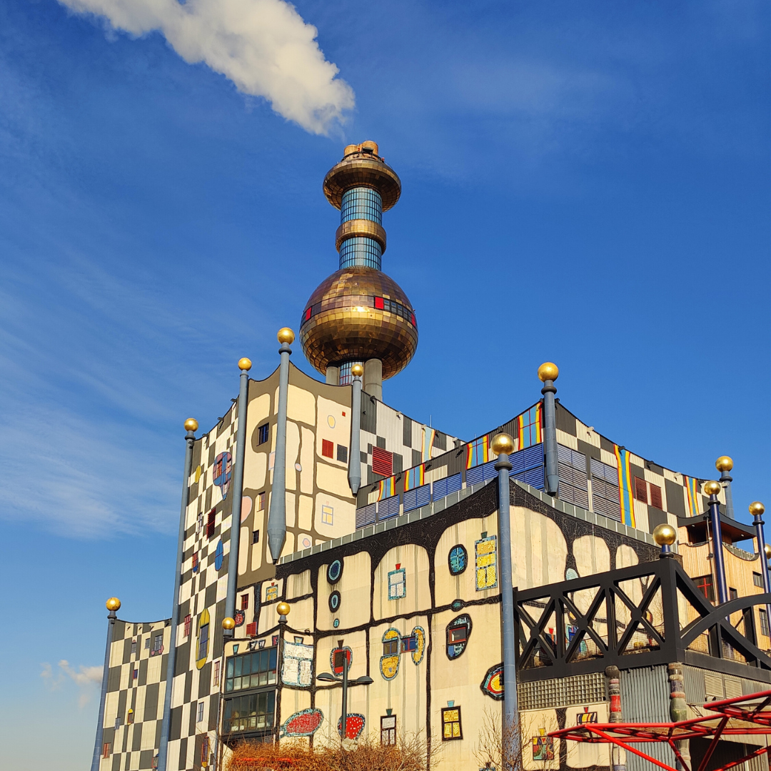 Spittelau incineration waste plant in Vienna Austria