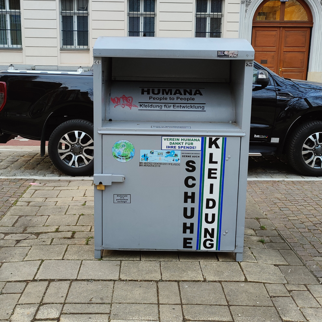 Textile waste bin in Vienna Austria